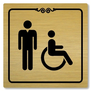 WC muži Invalidé, 100x100mm, zlatá, Texas